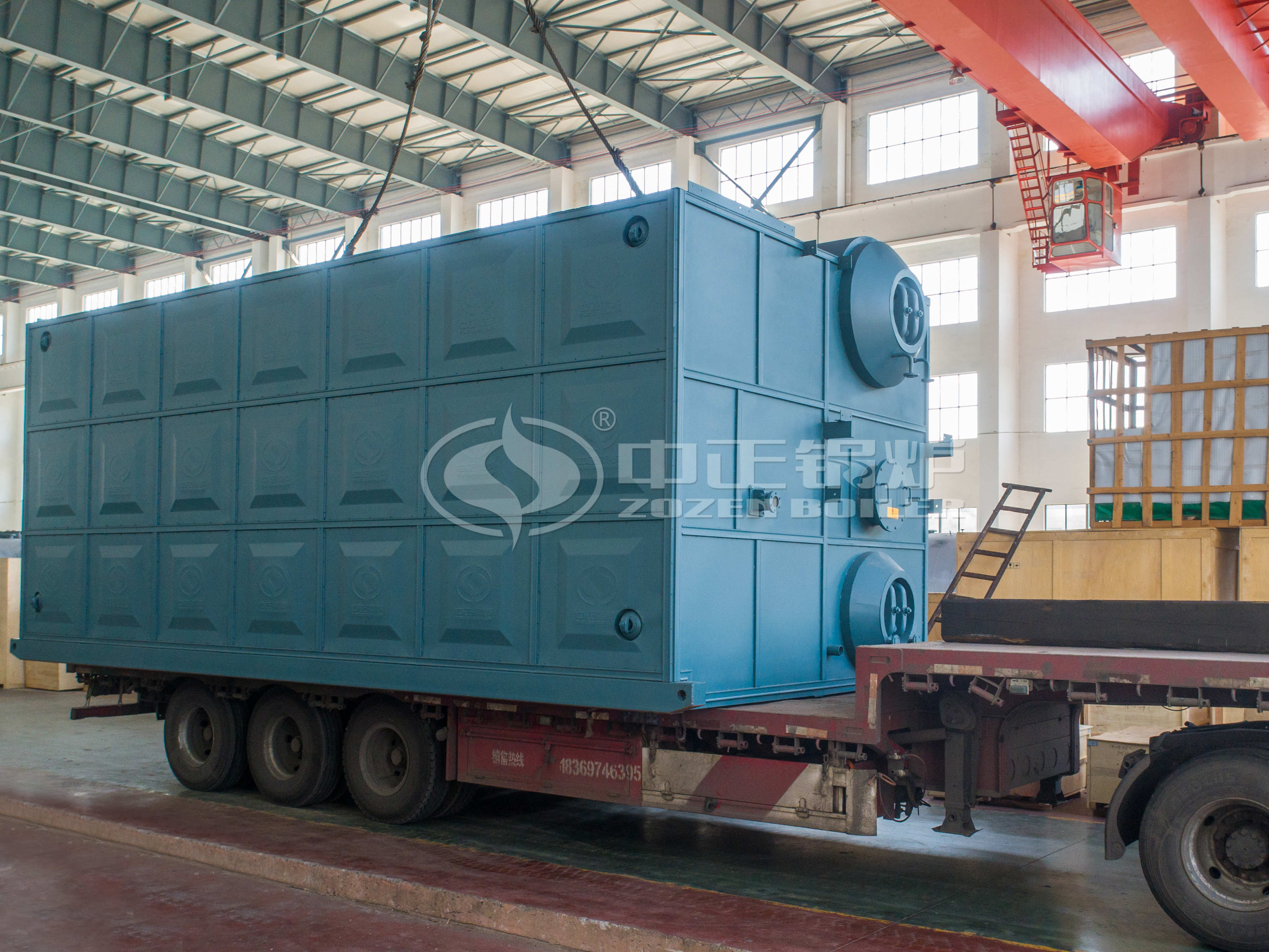 The delivery of SZS series gas-fired steam boiler