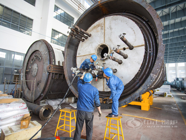 Thermal fluid heater was undergoing air pressure test